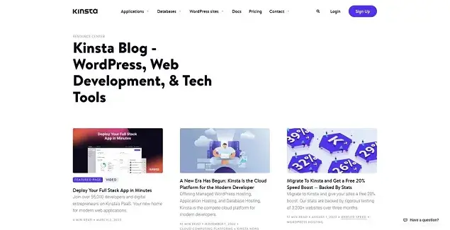 Kinsta Blog Website