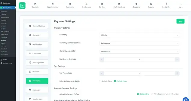 Set up payment options