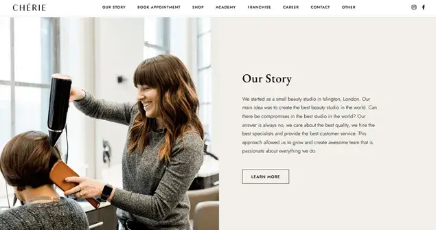 Hair Stylist Website Design