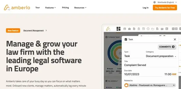 Amberlo legal software