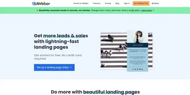 built-in landing pages