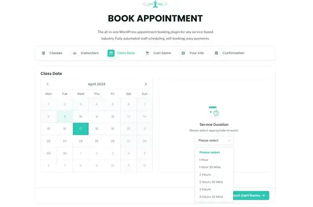 BookingPress front-end