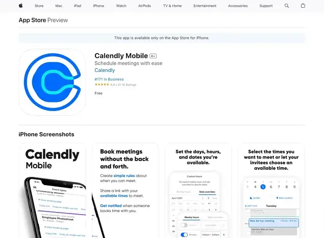 Calendly mobile app