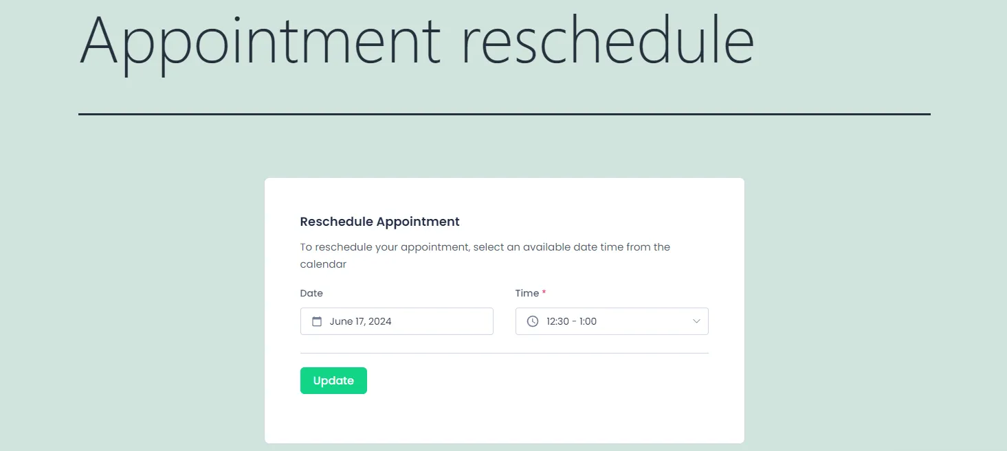 appointment reschedule