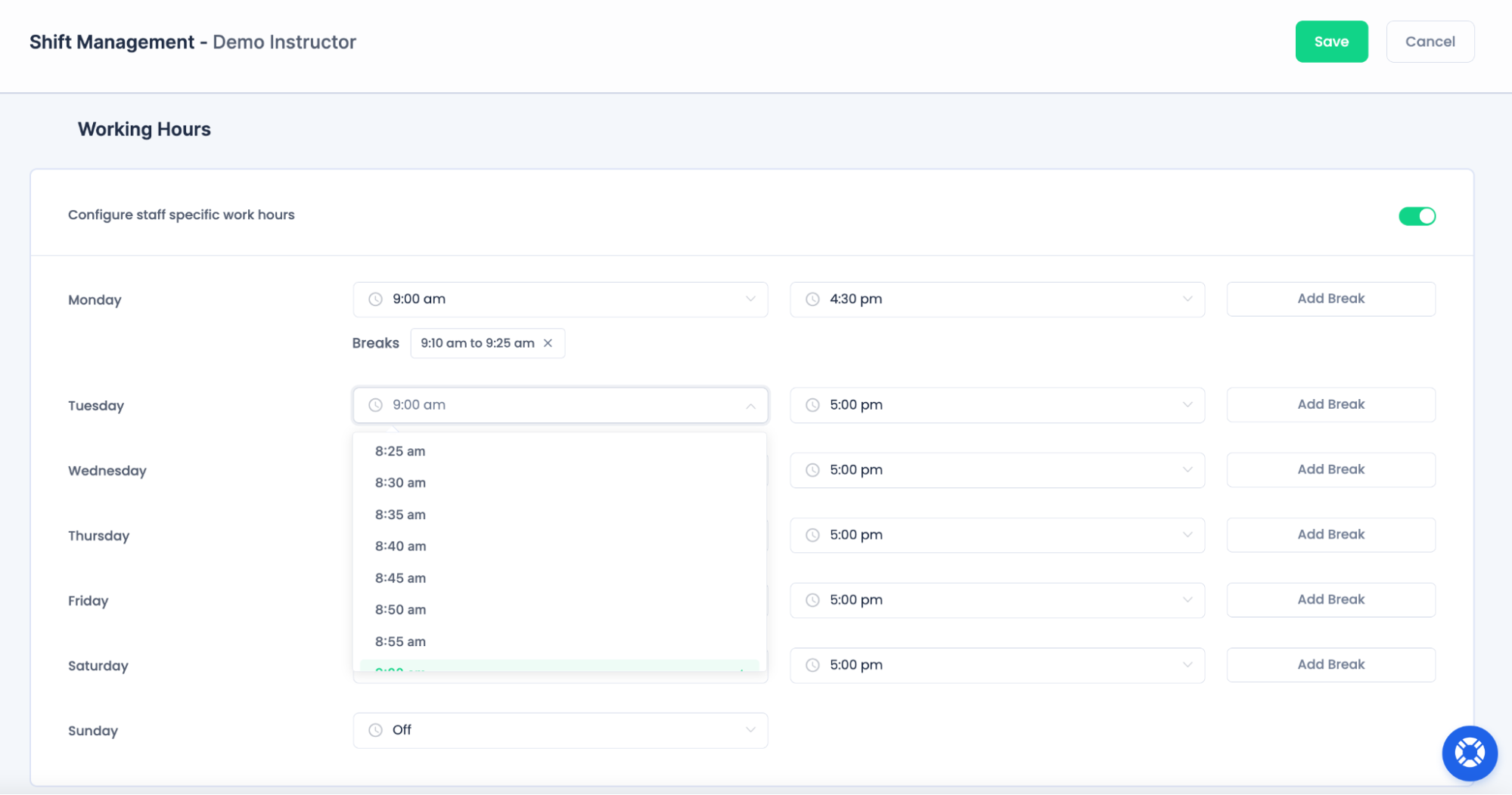 Time Shift management