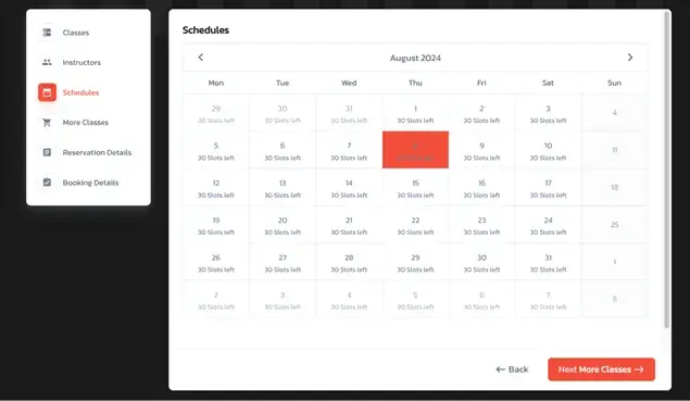 Front-end calendar