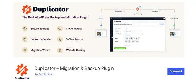 Duplicator Backup plugin