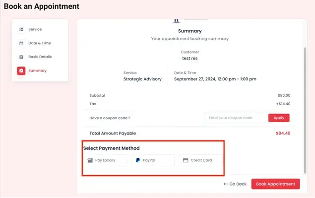 Booking Summary