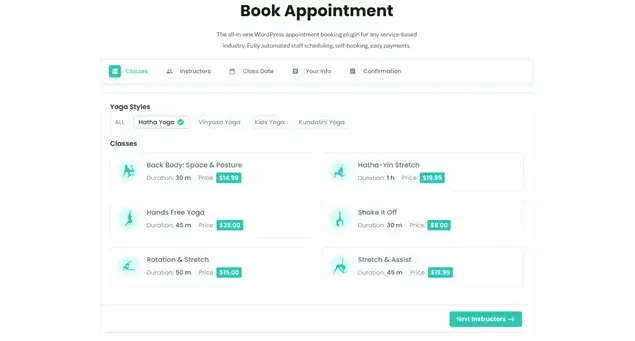 BookingPress front-end