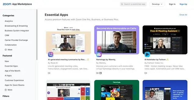 Zoom App Marketplace